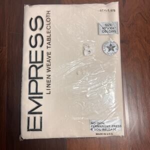 NWT-EMPRESS Linen Weave Tablecloth Sz 60" x 104" Oblong